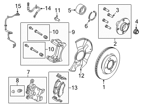 2015 Ford Fiesta Anti-Lock Brakes Caliper Diagram for AY1Z-2B121-E