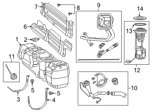 2020 Ram 2500 Fuel Supply Fuel Pump/Level Unit Module Kit Diagram for 68324965AA