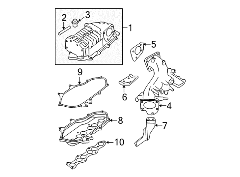 2002 Nissan Xterra Intake Manifold Gasket-Manifold Diagram for 14035-3S500