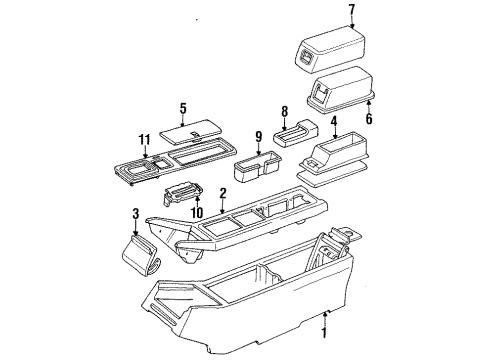 1988 Cadillac Seville Center Console Ind Asm Diagram for 1629771