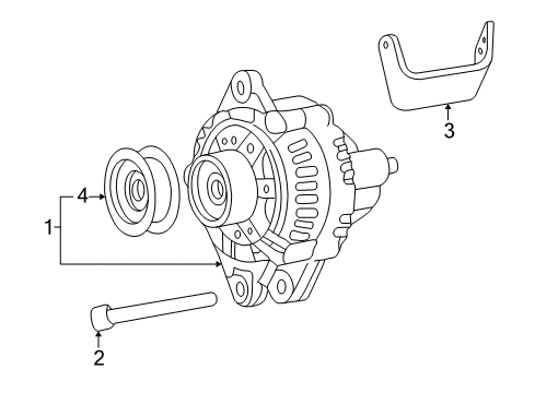 2000 Hyundai Sonata Alternator Pulley-Generator Diagram for 37321-37100