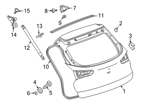 2020 Buick Encore GX Lift Gate Lift Gate Diagram for 42740718