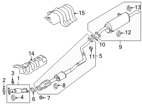2014 Hyundai Accent Exhaust Components Hanger-Exhaust Pipe Diagram for 28768-1R000