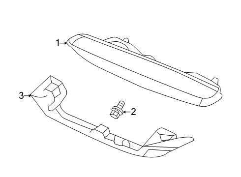 2018 Honda Civic High Mount Lamps Cover, Tailgate Spoiler High Mount (Middle) Diagram for 74913-TGG-A01