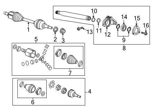 2014 Chevrolet Cruze Drive Axles - Front Axle Assembly Washer Diagram for 11547142