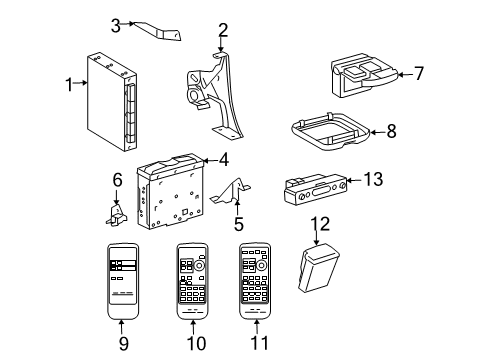 2005 Lexus GX470 Entertainment System Components Remote Control Diagram for 86170-34010