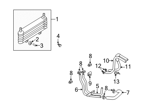 2005 Hyundai XG350 Oil Cooler Hose-Oil Cooling Return Diagram for 25421-1G400-AAA
