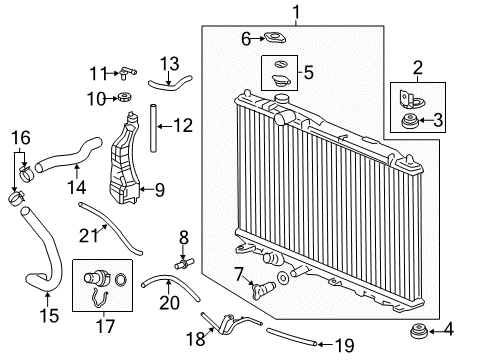 2013 Acura ILX Radiator & Components Radiator (Toyo) Diagram for 19010-R9A-A51