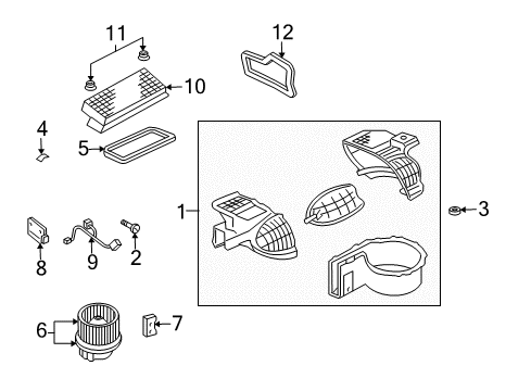 2001 Ford Focus Blower Motor & Fan Actuator Diagram for YS4Z-19E616-AA