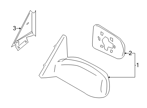 2006 Nissan Sentra Outside Mirrors Mirror Assembly-Door, LH Diagram for 96302-5M100