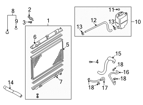 2000 Nissan Maxima Radiator & Components Radiator Assy Diagram for 21410-2Y907
