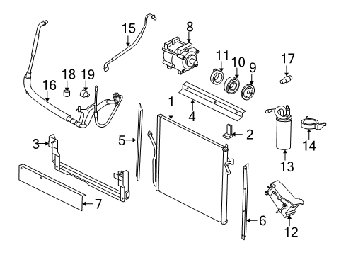 2007 Ford Ranger A/C Condenser, Compressor & Lines Condenser Side Seal Diagram for F77Z-19E572-CA