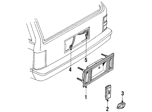 1995 Buick Century Backup & License Lamps Lens-Back Up Lamp (RH) Diagram for 16500548