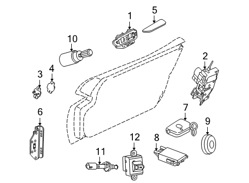 2005 Dodge Viper Lock & Hardware Cover-Handle Diagram for TR32BWAAB