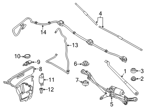 2020 BMW 840i xDrive Gran Coupe Wipers WIPER SYSTEM, COMPLETE Diagram for 61618739289