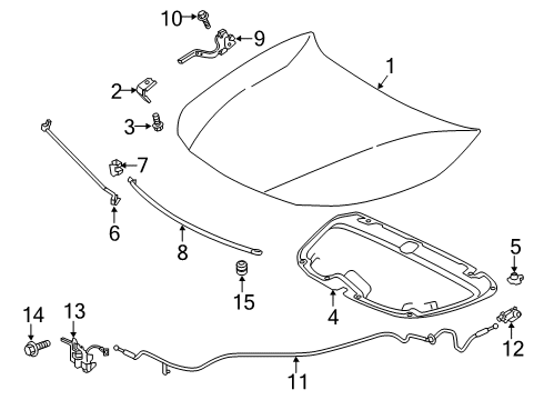 2020 Toyota Corolla Hood & Components Insulator Diagram for 53341-02370