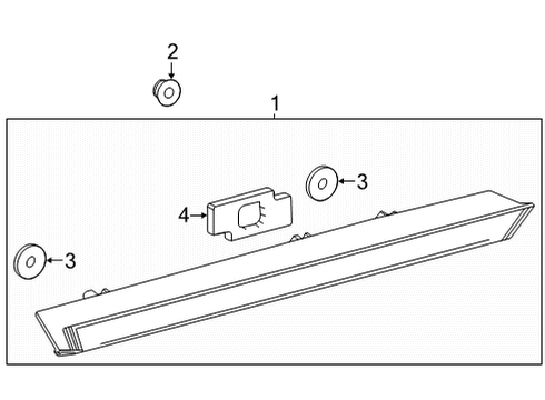 2021 Toyota Highlander High Mount Lamps High Mount Lamp Diagram for 81570-0E040