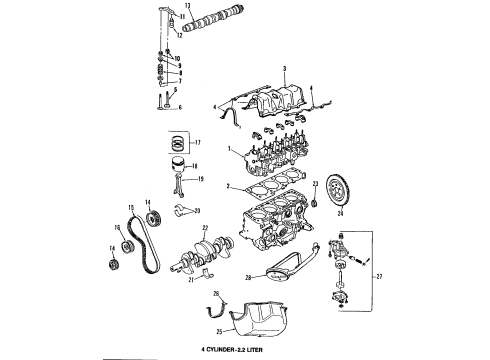 1986 Dodge Charger Engine Parts, Mounts, Cylinder Head & Valves, Camshaft & Timing, Belts & Pulleys, Filters, Oil Pan, Oil Pump, Crankshaft & Bearings, Pistons, Rings & Bearings SEALER-ANAEROBIC Diagram for 4318083AC