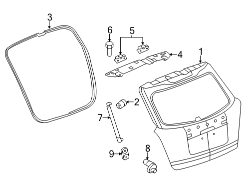 2015 Chevrolet Captiva Sport Lift Gate Hinge Diagram for 96661402