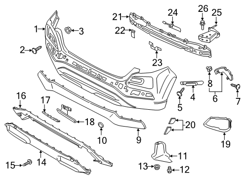 2019 Hyundai Kona Rear Bumper MOULDING Assembly-RR Bumper Side, L Diagram for 86671-J9IB0