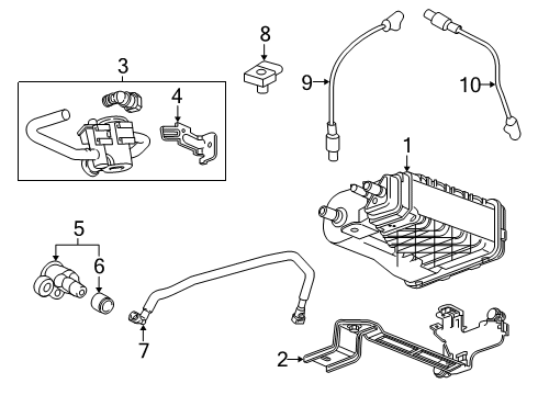 2020 GMC Sierra 1500 Emission Components Purge Line Diagram for 12629696