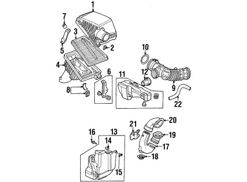 1997 Acura TL Air Intake Air Cleaner Element Assembly (Filtech) Diagram for 17220-PY3-505