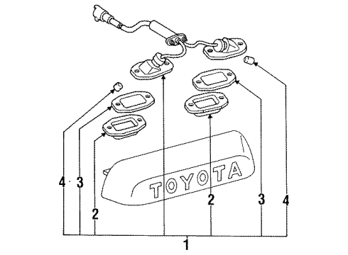 1990 Toyota 4Runner License Lamps Lamp Assy, License Plate Diagram for 81270-89134