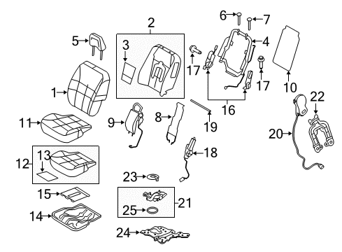 2010 Ford Edge Front Seat Components Seat Cushion Pad Diagram for AT4Z-78632A23-A