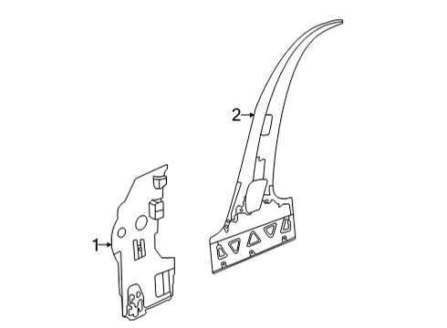 2022 Acura TLX Hinge Pillar Pillar, Passenger Side Center Diagram for 64221-TGV-305ZZ