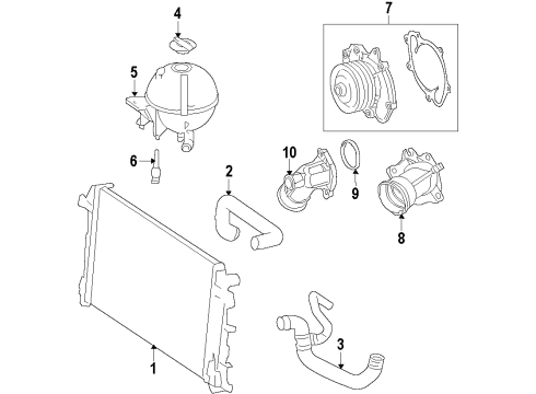 2007 Dodge Sprinter 3500 Cooling System, Radiator, Water Pump, Cooling Fan Gasket-Water Pump Diagram for 68013950AA