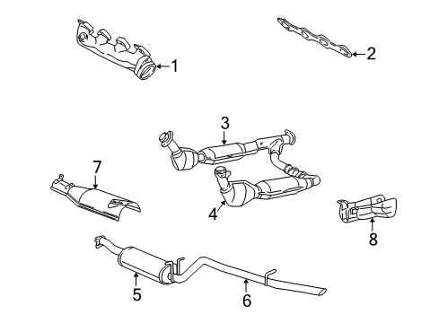 2002 Lincoln Blackwood Exhaust Components Intermed Pipe Diagram for XL3Z-5A212-CA