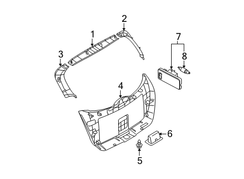 2011 Nissan Rogue Interior Trim - Lift Gate Clip Diagram for 76999-N4400