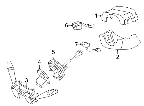 2016 Hyundai Equus Shroud, Switches & Levers Switch Assembly-Tilt & Tele Diagram for 93691-3N500-4X