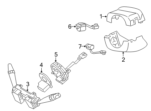 2013 Hyundai Equus Shroud, Switches & Levers Switch Assembly-Tilt & Tele Diagram for 93691-3N000-VM5