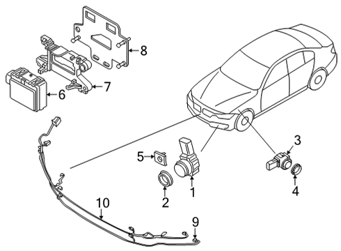 2020 BMW M235i xDrive Gran Coupe Parking Aid MOUNT FRONT RADAR SENSOR Diagram for 66316883738