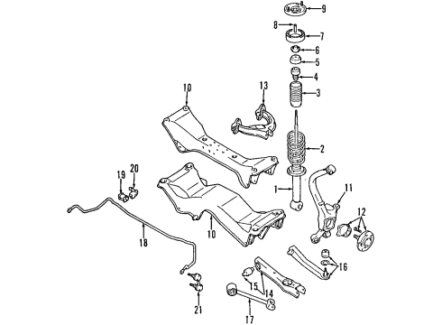 2005 Chrysler Sebring Rear Suspension Components, Lower Control Arm, Upper Control Arm, Stabilizer Bar Link-Rear Suspension Assist Diagram for MR162571