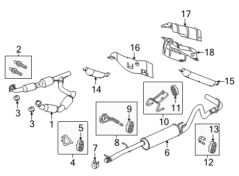 2008 Ford E-150 Exhaust Components Front Bracket Diagram for 7C2Z-5A242-DA