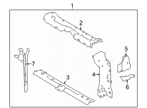 2022 Toyota Corolla Cross Radiator Support Upper Tie Bar Diagram for 53205-0A060