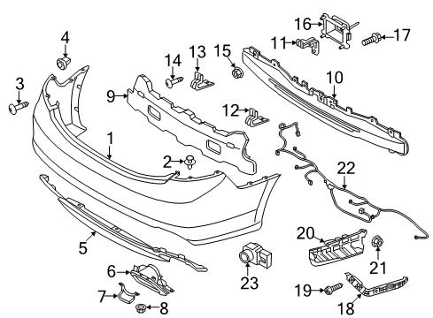 2015 Hyundai Azera Rear Bumper Bracket-Rear Bumper Rail Lower, RH Diagram for 86636-3V600