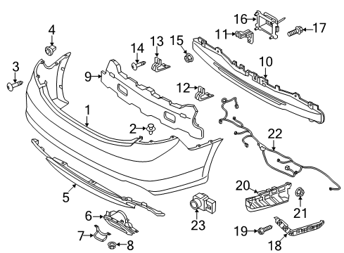 2015 Hyundai Azera Rear Bumper Rear Bumper Cover Diagram for 86610-3V510