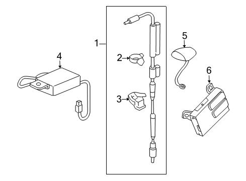 2006 Honda Pilot Antenna & Radio Clip, Band (100MM) (Black) Diagram for 91556-SM4-003