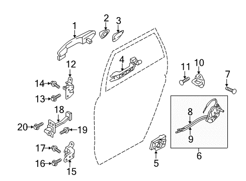 2014 Hyundai Tucson Rear Door Rear Power Window Sub Switch Assembly, Left Diagram for 93580-2S000-9P
