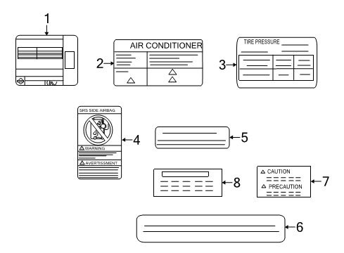 2018 Nissan Versa Note Information Labels Label Air Con Diagram for 27090-1HE1D