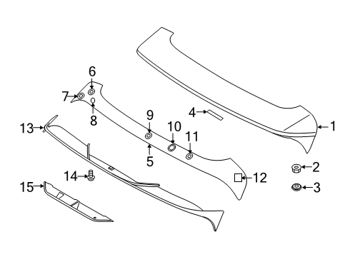 2019 Hyundai Santa Fe Rear Spoiler Tapping Screw-FLANGE Head Diagram for 1249304107E