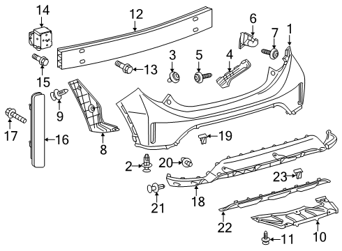 2018 Toyota Prius C Rear Bumper Mount Arm Diagram for 52016-52140