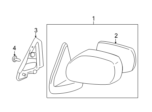 2003 Infiniti QX4 Outside Mirrors Mirror Assembly-Door, RH Diagram for 96301-5W604