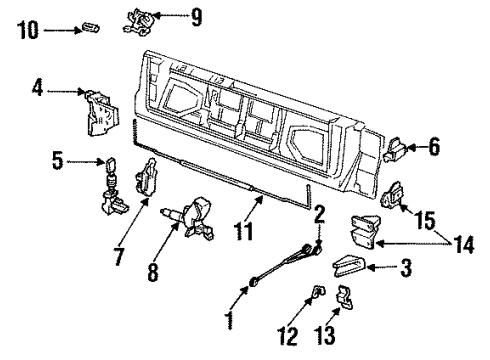 1992 Oldsmobile Custom Cruiser Hardware Hge Asm Tail Gate Lower Diagram for 20171270