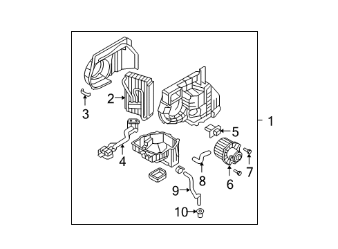 2009 Hyundai Santa Fe Air Conditioner Resistor Assembly-Blower Diagram for 97907-2B100