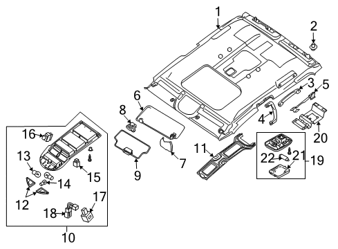 2014 Nissan Titan Interior Trim - Cab Map Lamp Assy Diagram for 26430-9FM5A