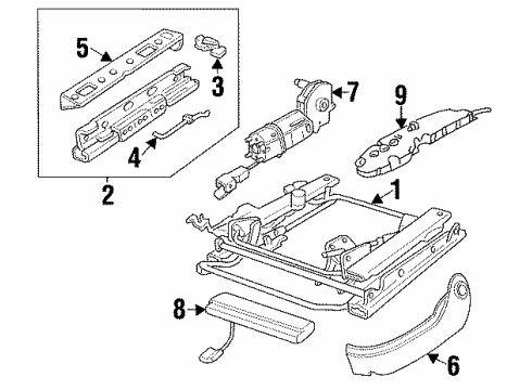 2000 Cadillac Catera Power Seats SWITCH, Front Seat Adjuster Diagram for 90593954